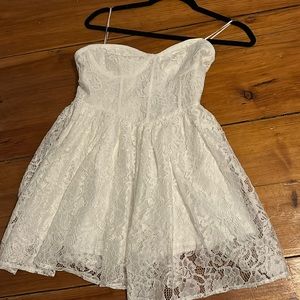 12th Tribe white lace Romper. Guiliana White Lace Romper